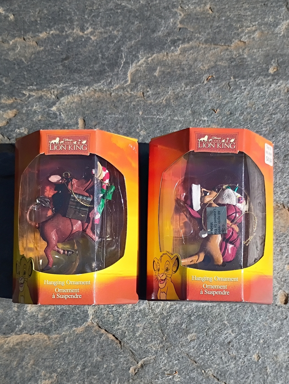 Disney The Lion King Ornament Pair in Red and Orange Packaging